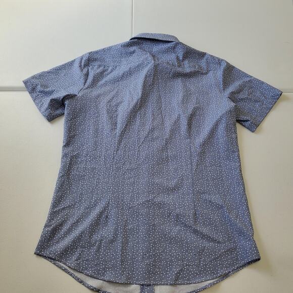 Mizzen+Main Leeward Shirt Mens Large Blue Short Sleeve Trim Fit Performance - Picture 3 of 10